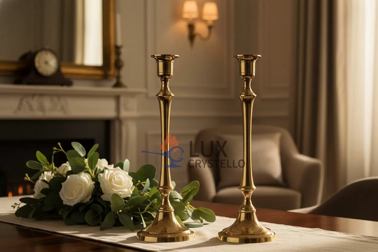 tall brass candlesticks set of 2