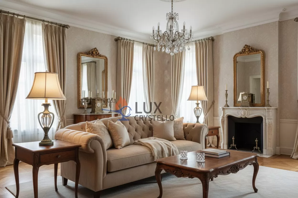 French country crystal lamp set of 2