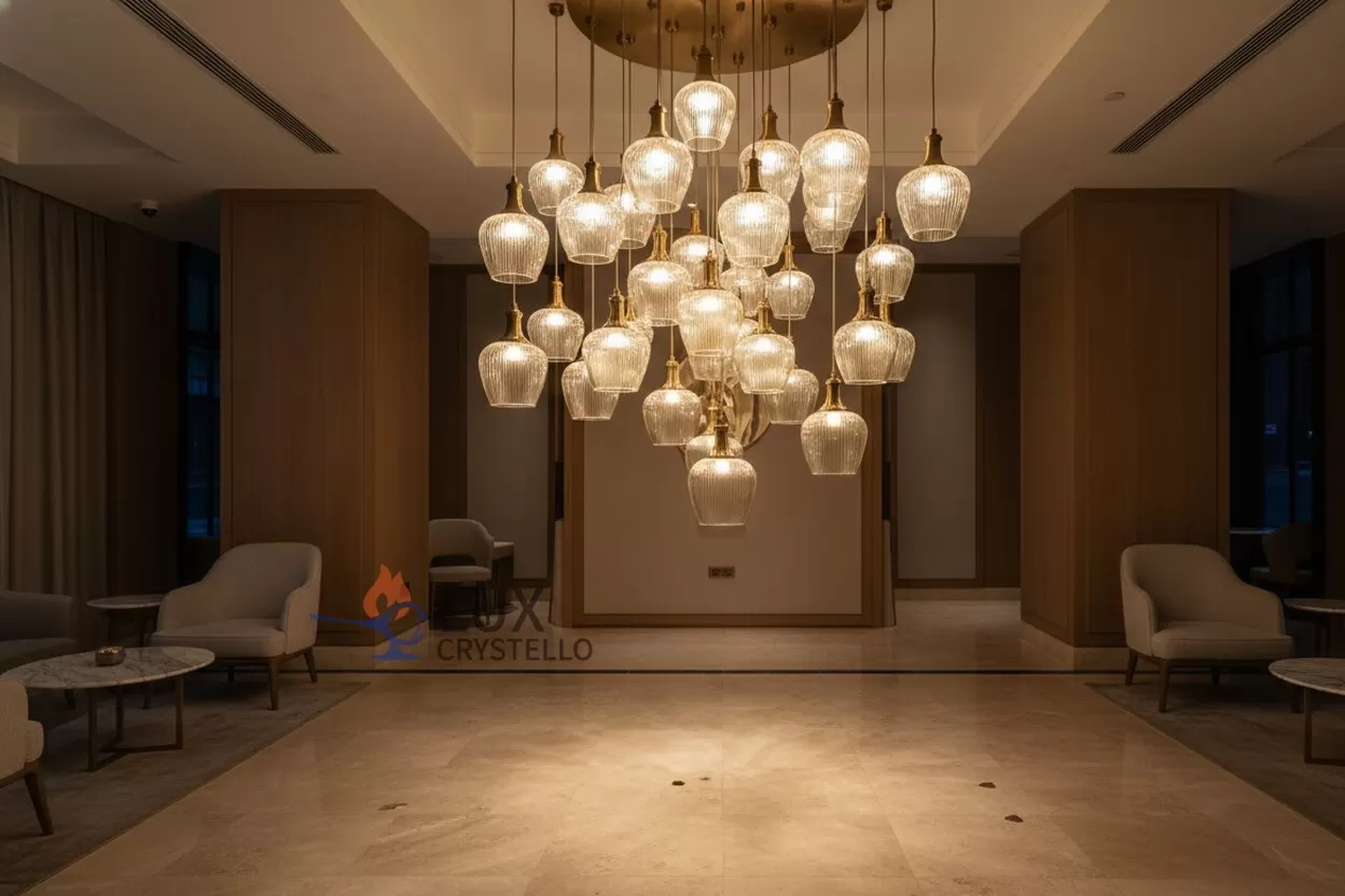 glass and brass pendant light-