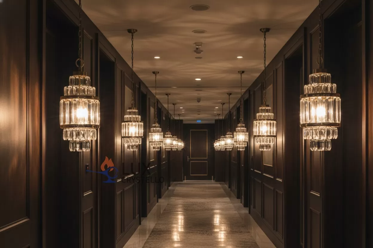 crystal pendant brass lighting