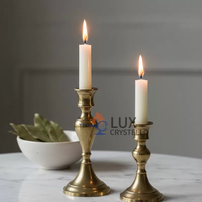 antique brass candle holders