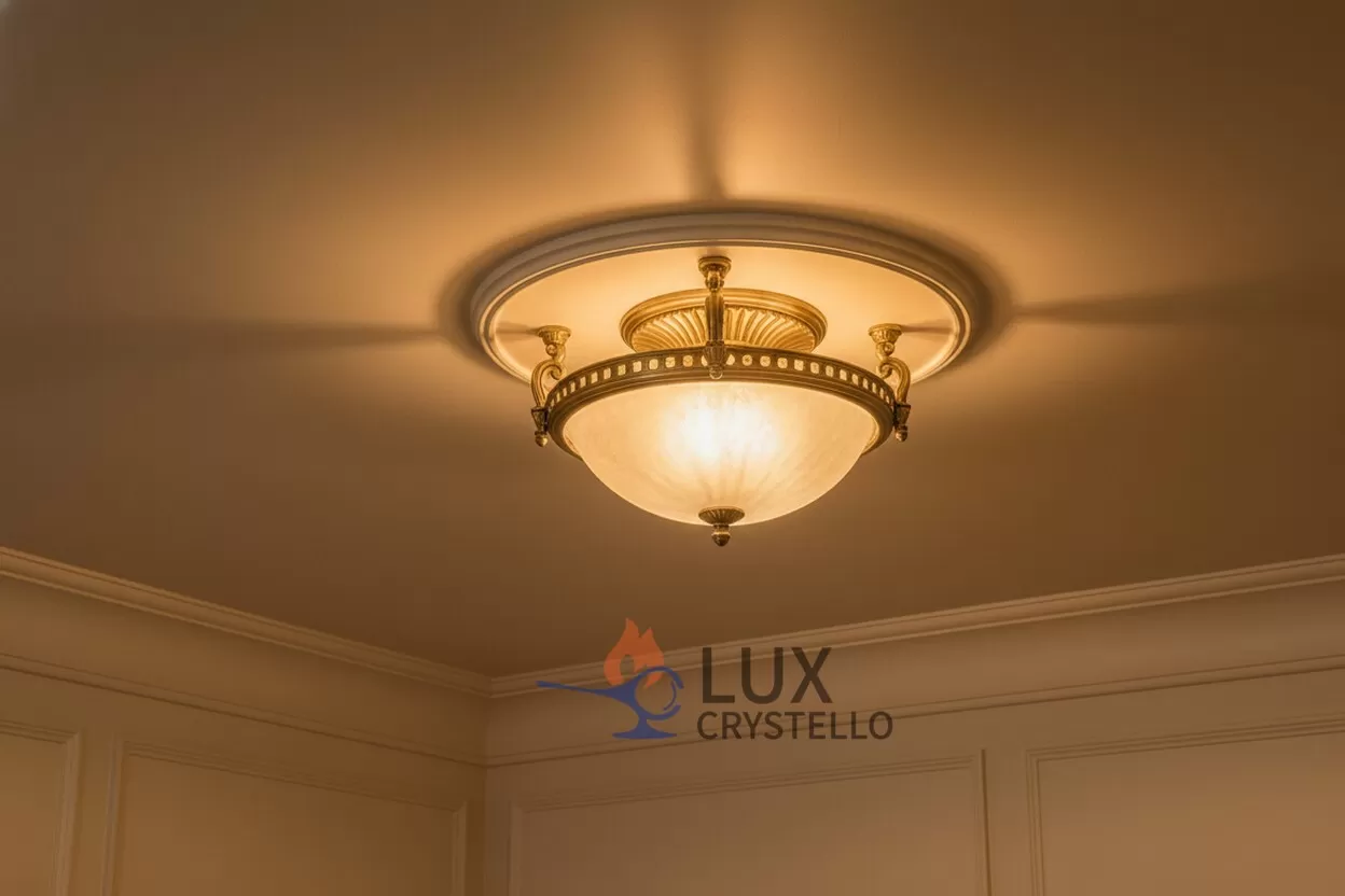 custom french brass flush mount ceiling light