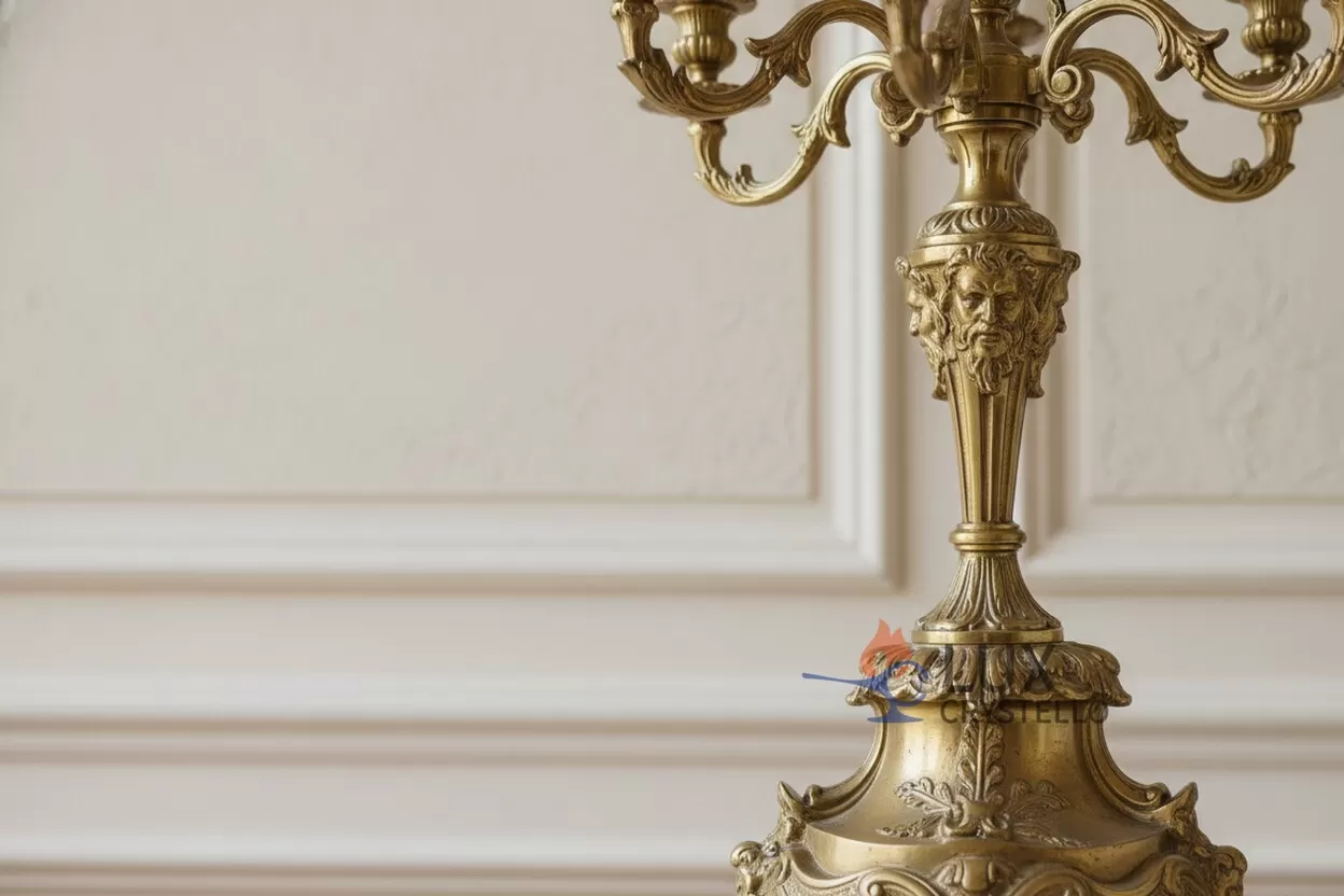 baroque brass candle holder