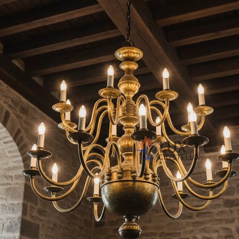 brass baroque chandelier