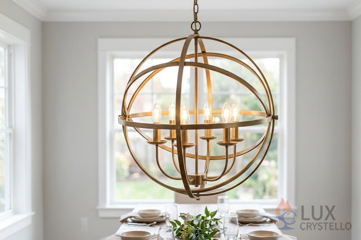 French country modern brass chandelier