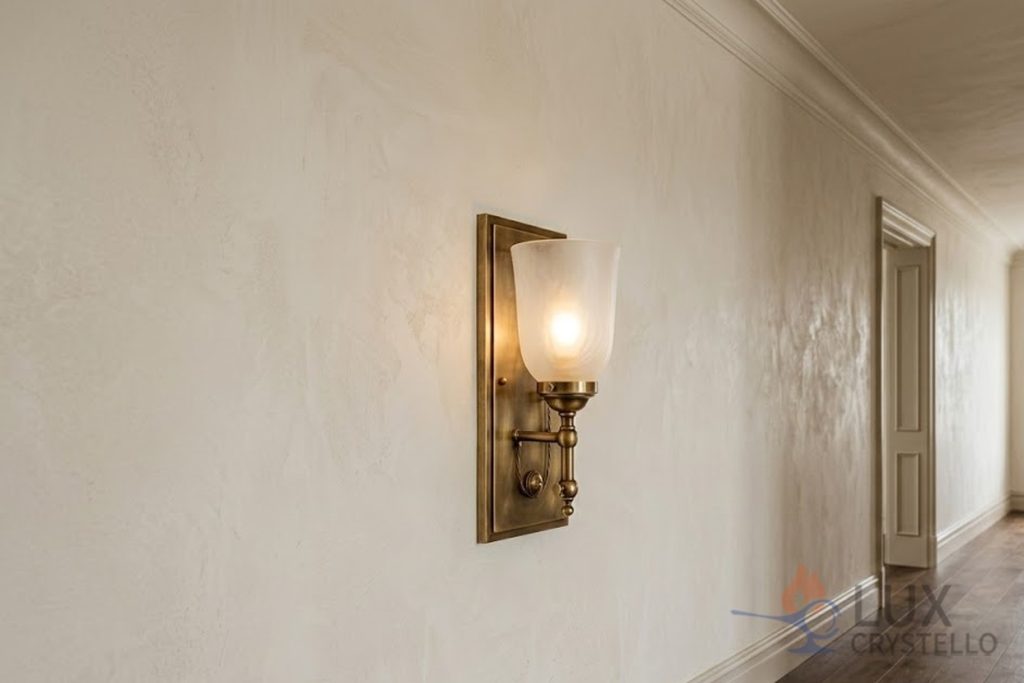 Baroque Brass Glass Wall Light for Classic Interiors Baroque Brass Glass Wall Light for Classic Interiors