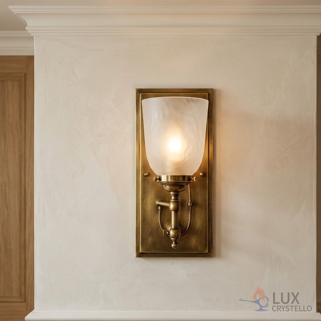 baroque brass glass wall light