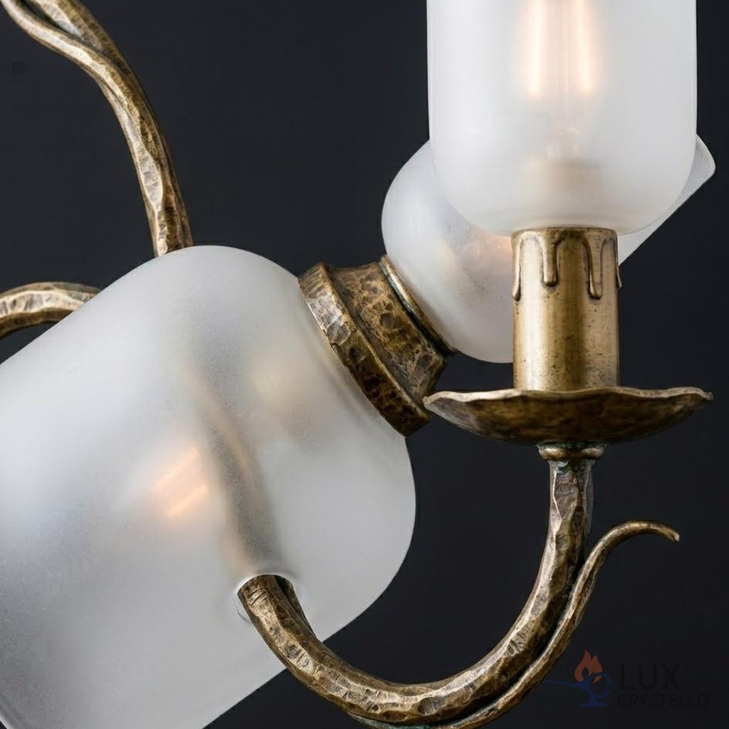 french country brass and glass chandelier