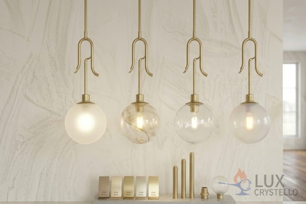Baroque Brass Glass Pendant for Decorative Interiors Baroque Brass Glass Pendant for Decorative Interiors