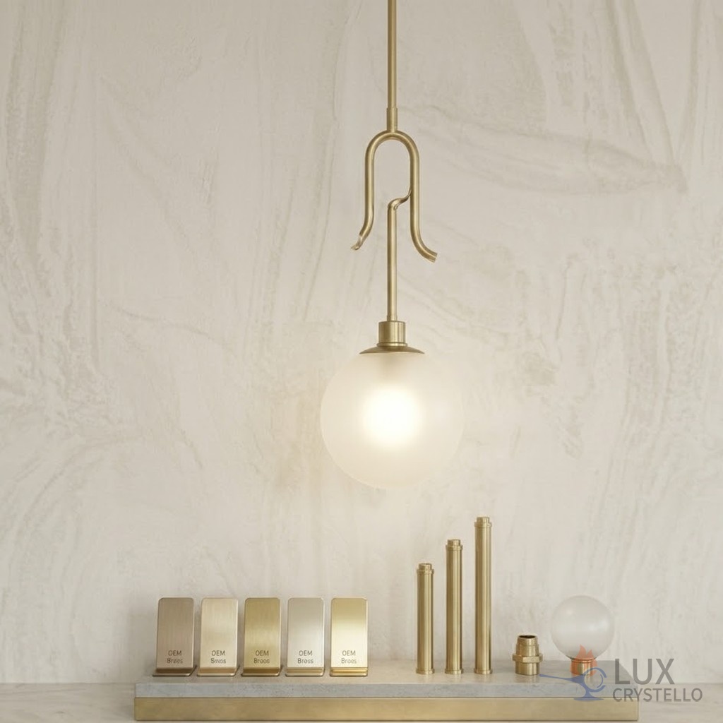 baroque brass glass pendant