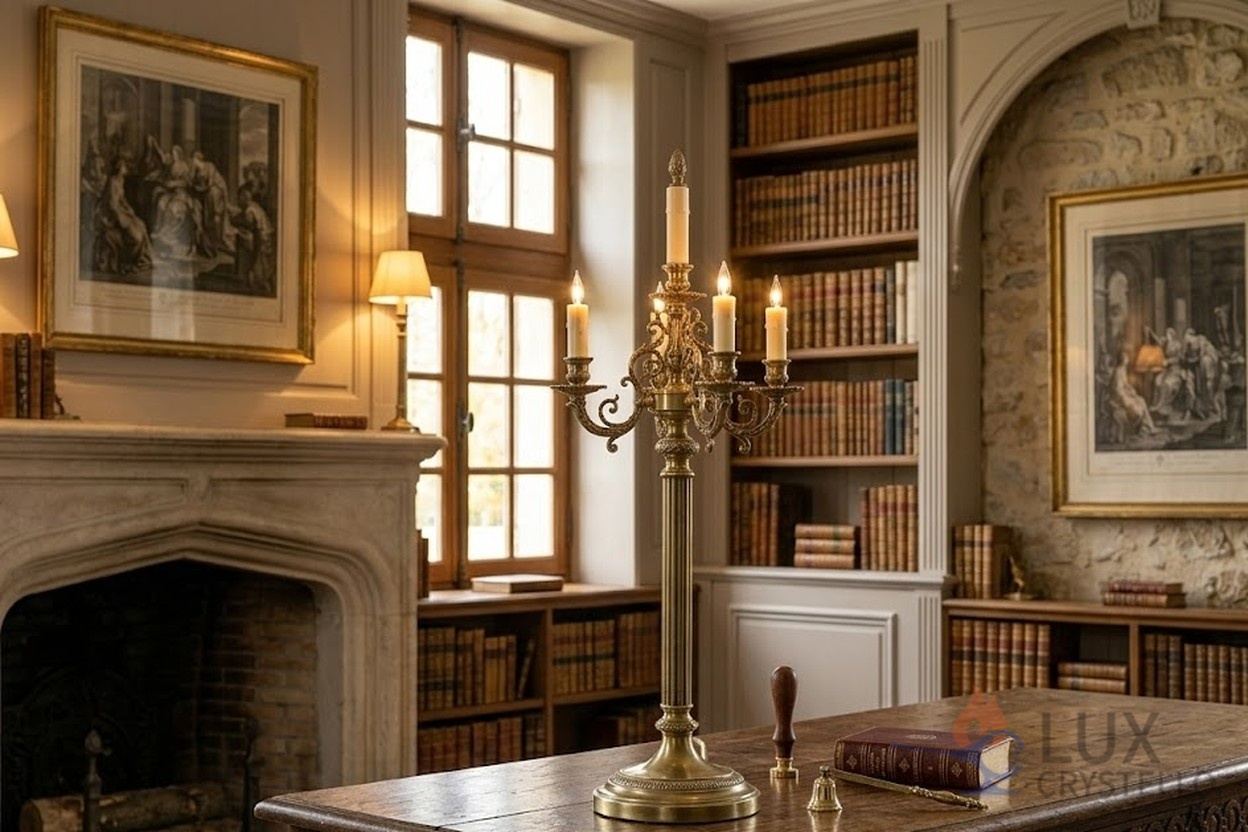french candle-style lamp