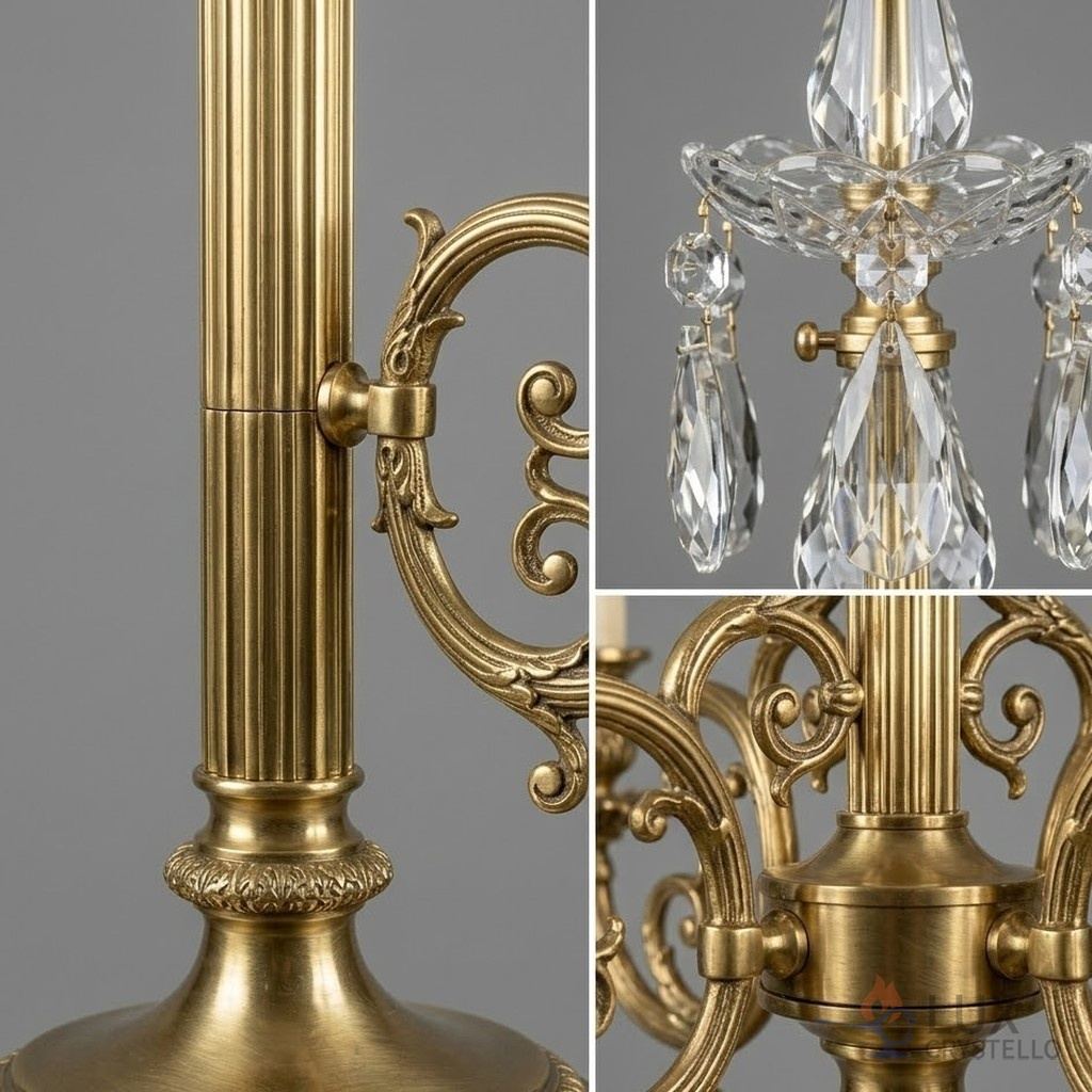 baroque brass crystal floor lamp