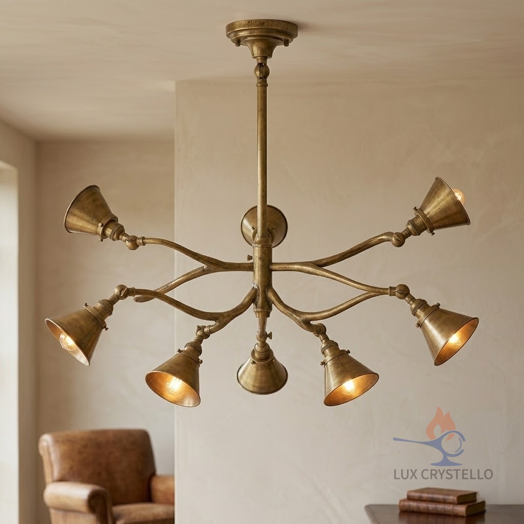baroque brass branch chandelier
