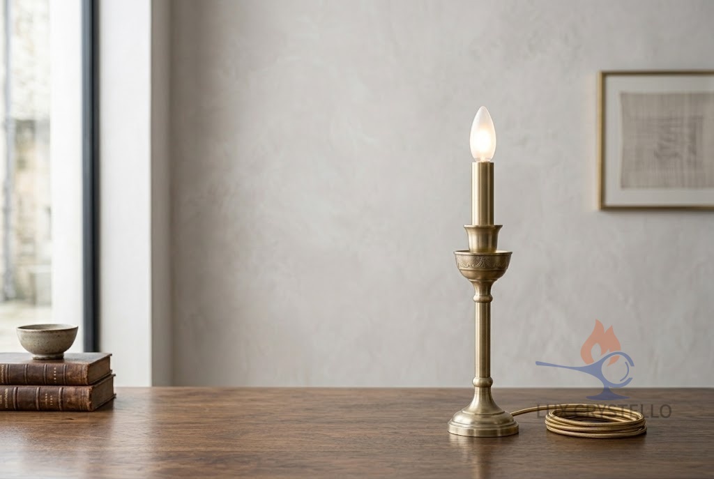 Lost Wax Copper Candle-Style Lamp for Decorative Lighting Lost Wax Copper Candle-Style Lamp for Decorative Lighting