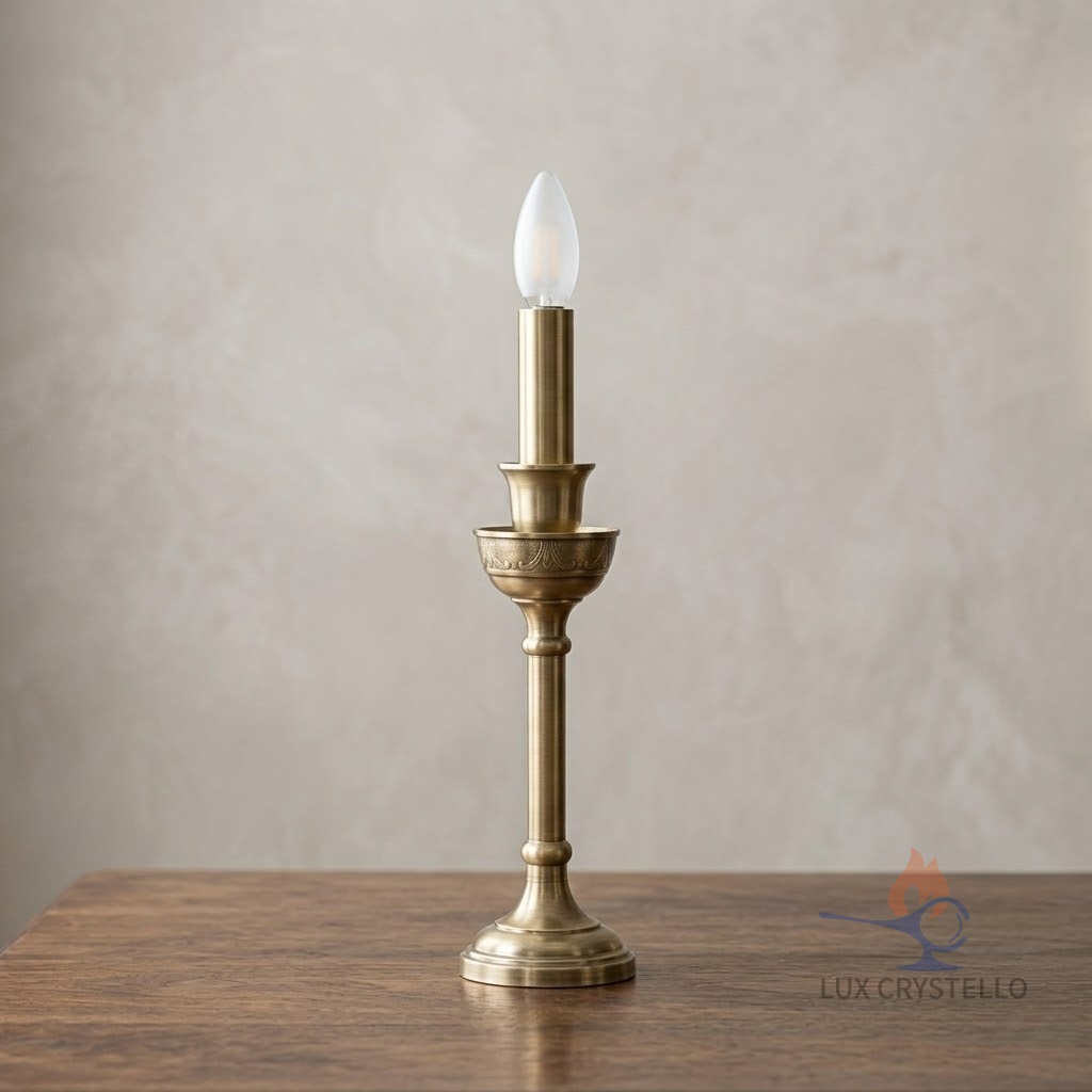 lost wax copper candle-style lamp