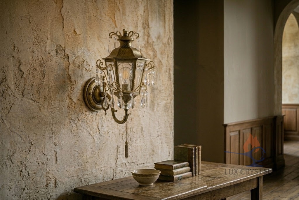 baroque brass wall light