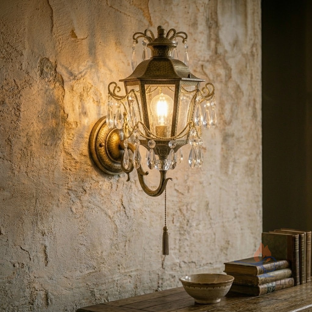baroque brass wall light