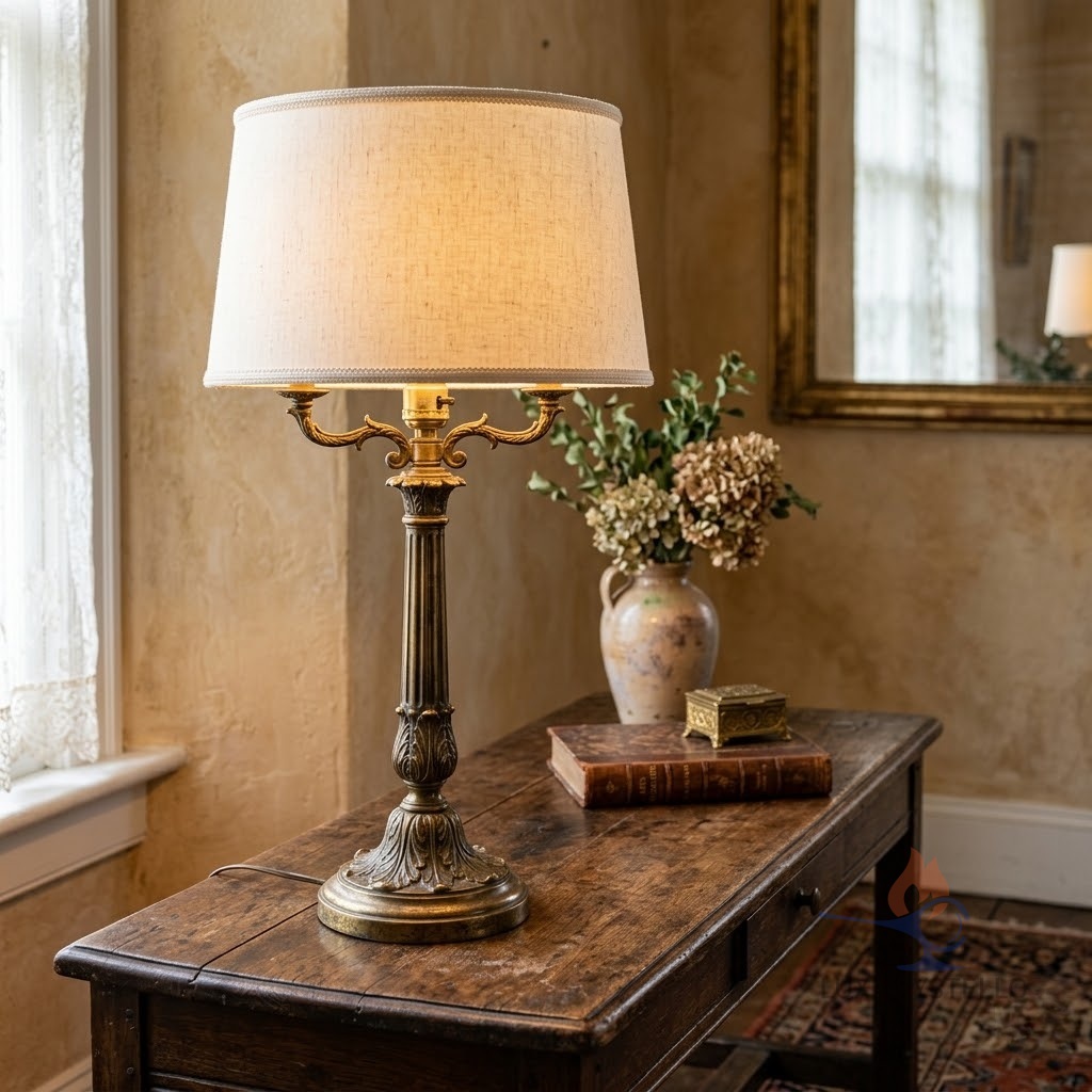 french antique lamp