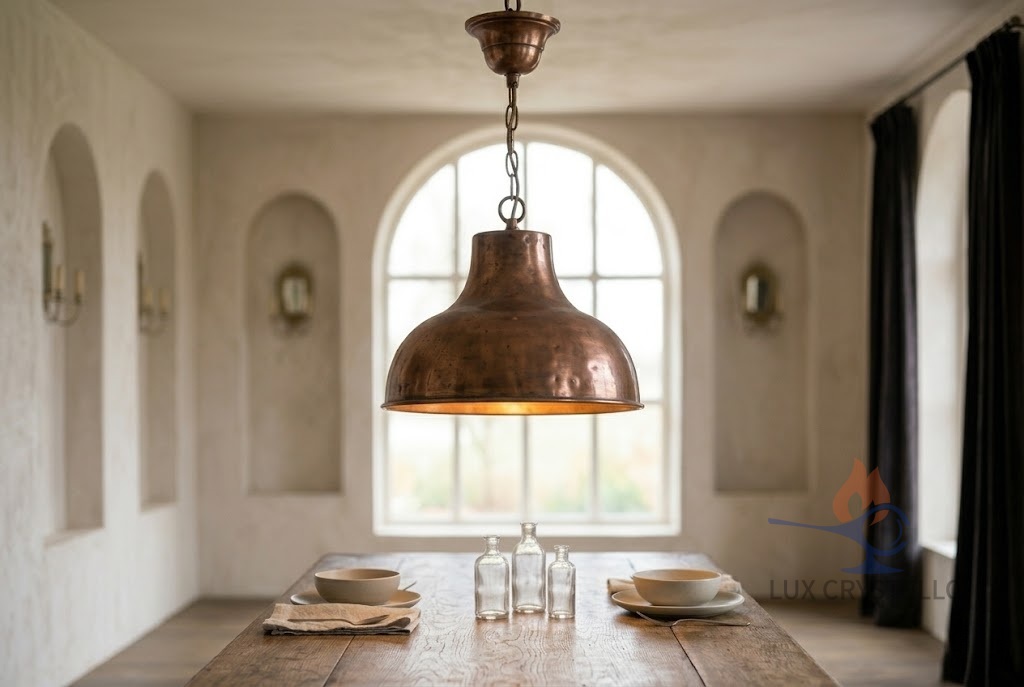 french copper lamp