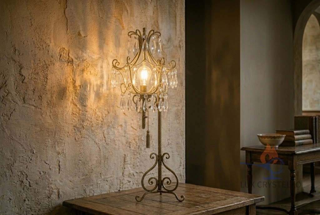 French Crystal Table Lamp for Refined Interior Lighting French Crystal Table Lamp for Refined Interior Lighting