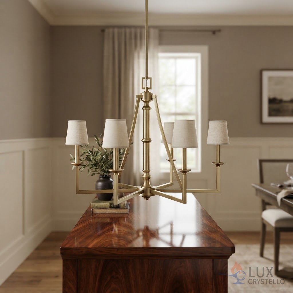 Napoleon style modern brass chandelier