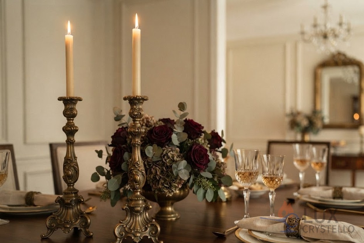 brass candlestick holder