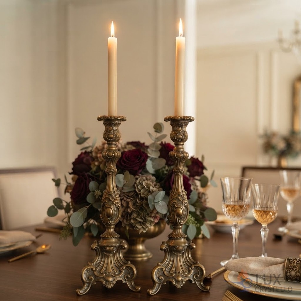 brass candlestick holder