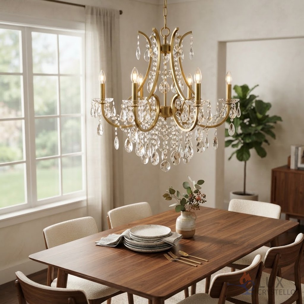 brass crystal chandelier