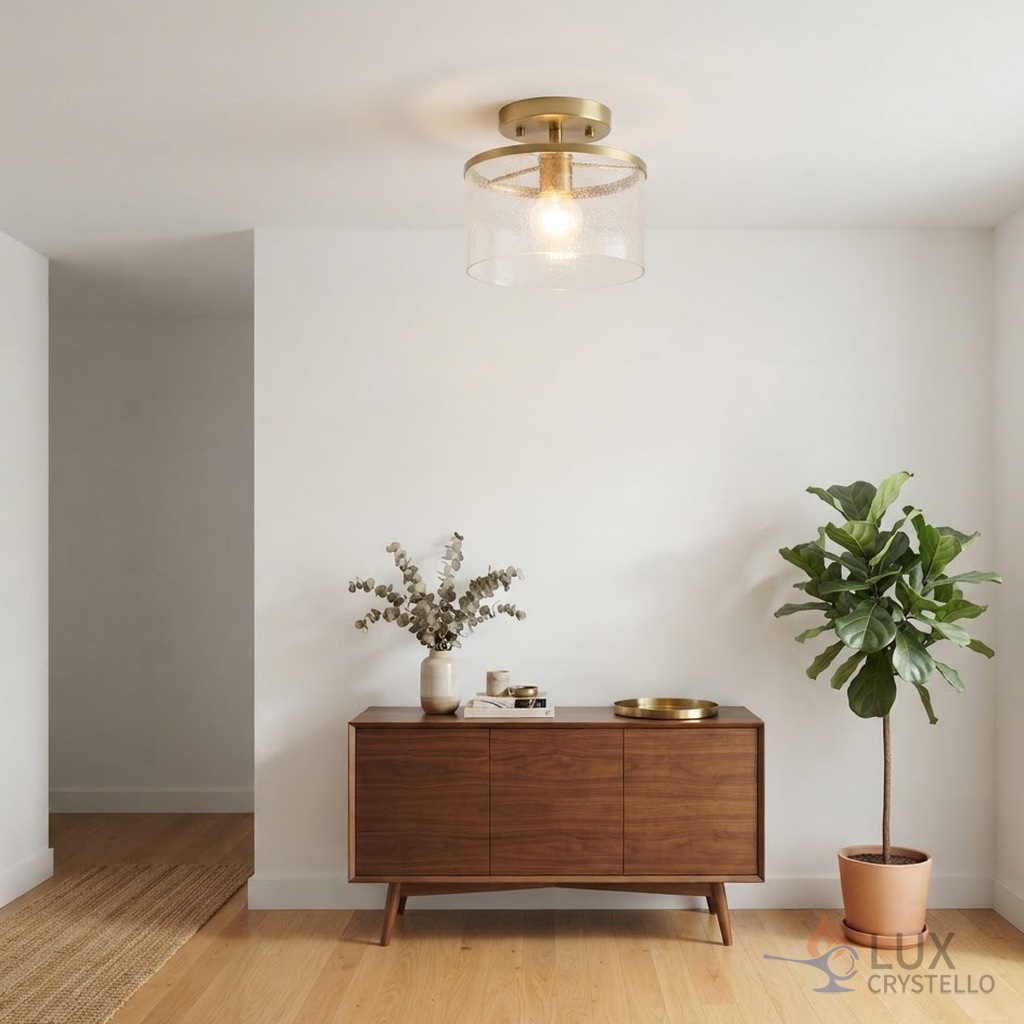 brass glass ceiling light