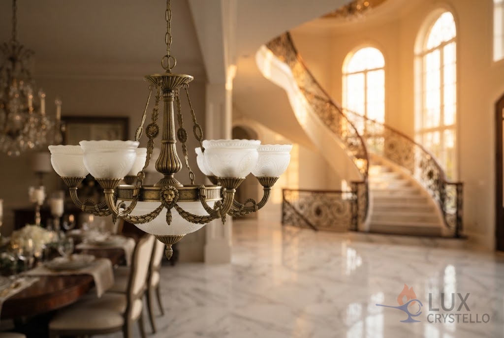 How a Napoleon Style Brass and Glass Chandelier Elevates Any Dining Room How a Napoleon Style Brass and Glass Chandelier Elevates Any Dining Room