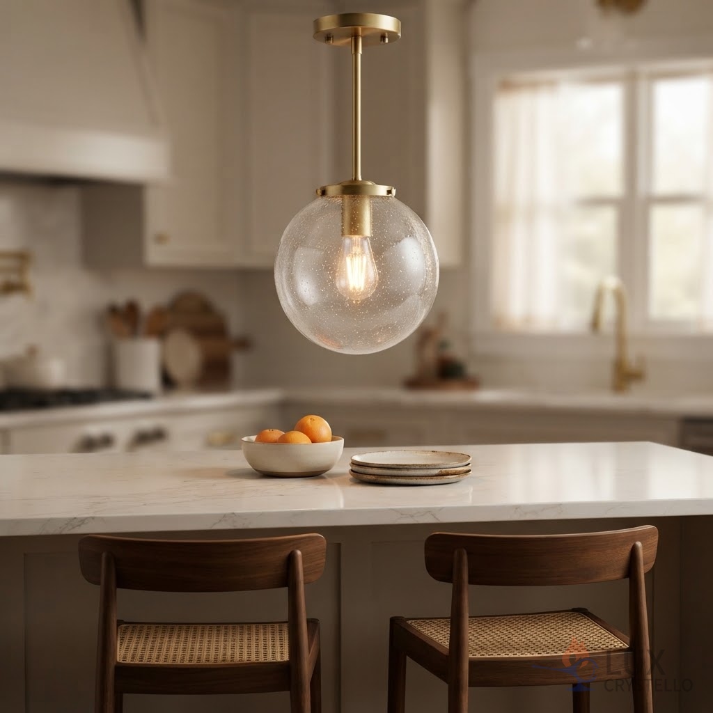 brass glass pendant light