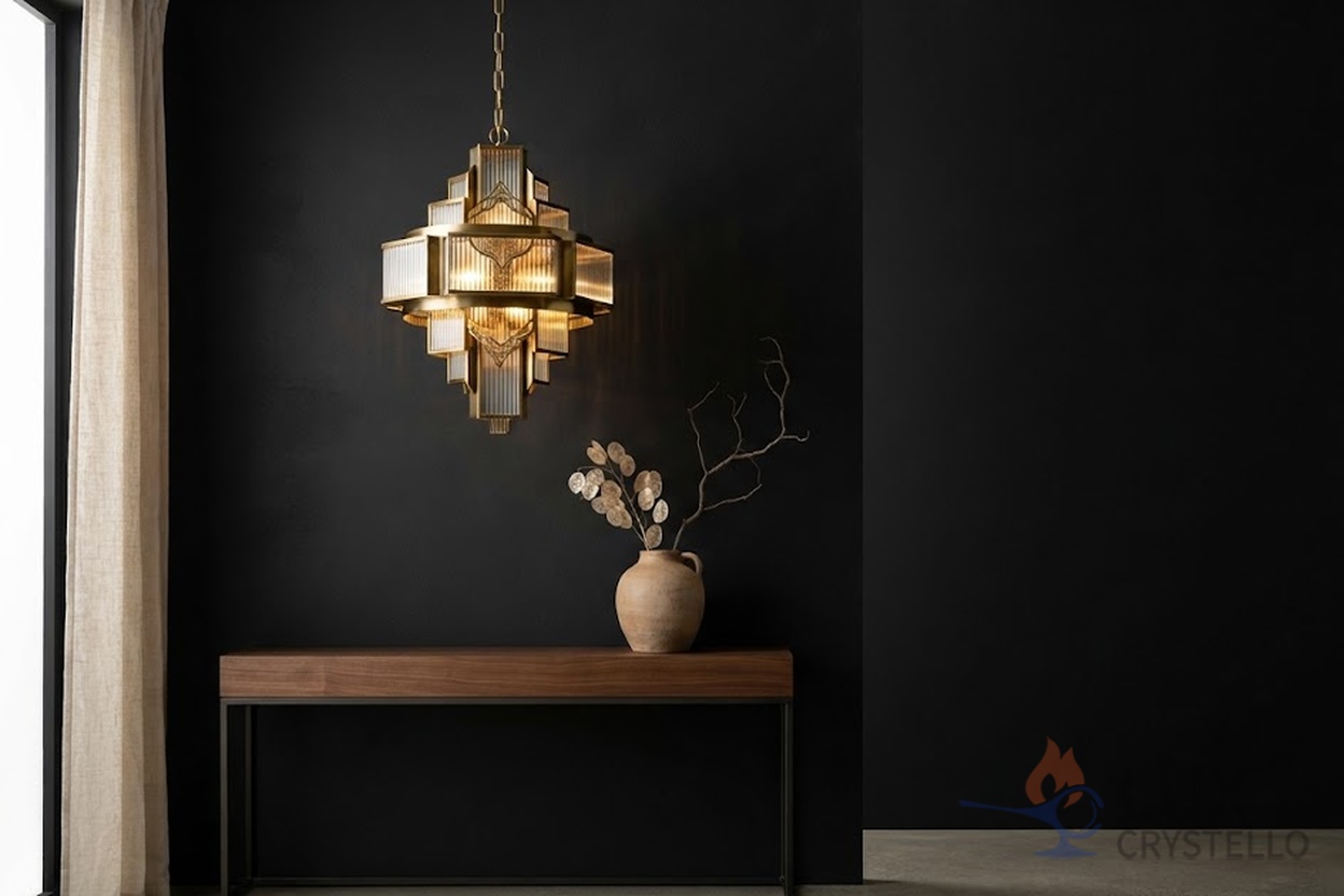 brass hanging light fixture