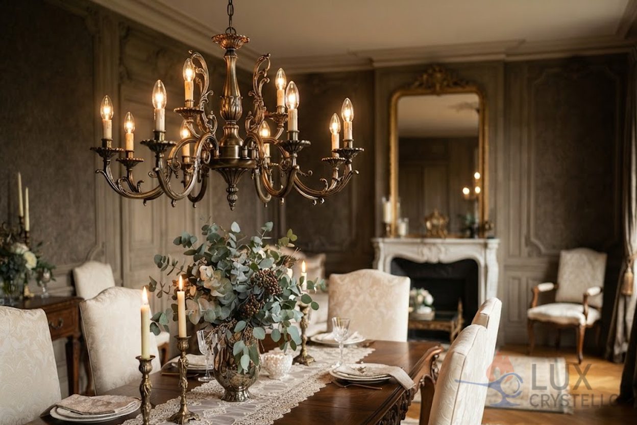 ceiling mounted brass light