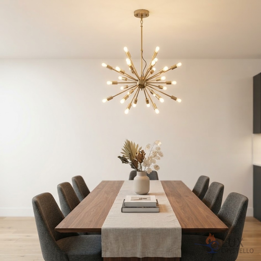 chandelier brass modern
