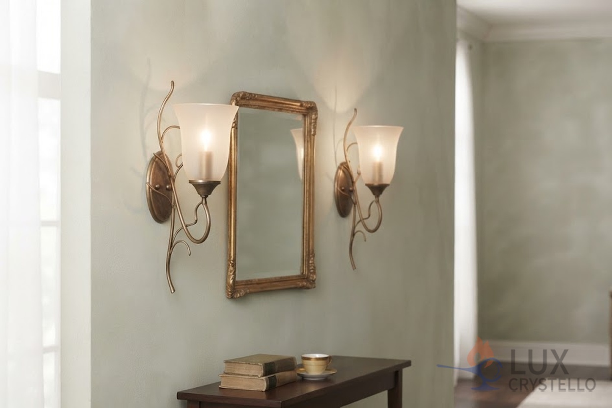 clear glass sconce