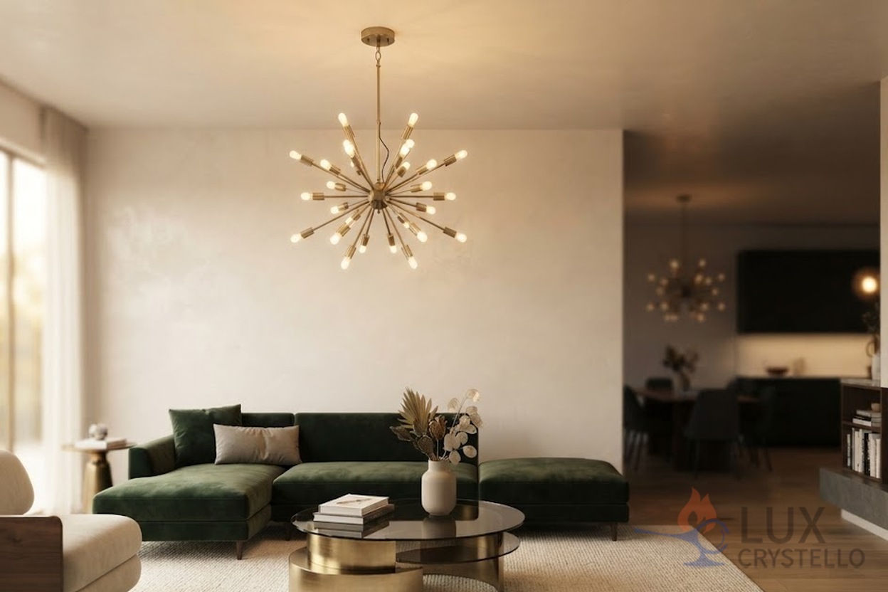chandelier brass modern
