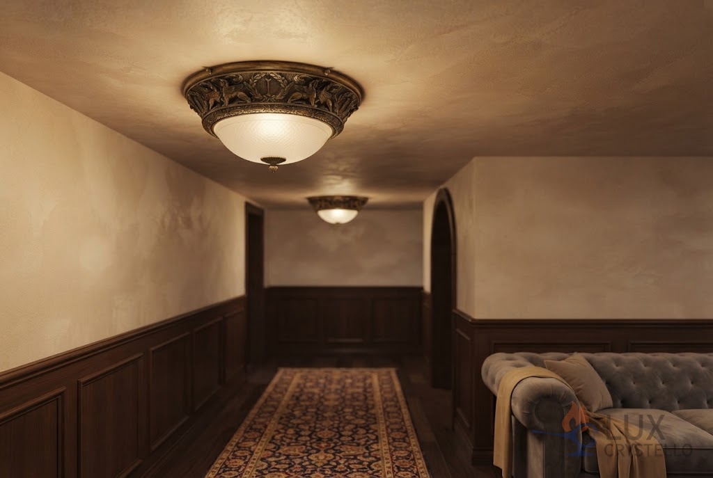 When a Napoleon Style Brass Flush Mount Ceiling Light Fits When a Napoleon Style Brass Flush Mount Ceiling Light Fits