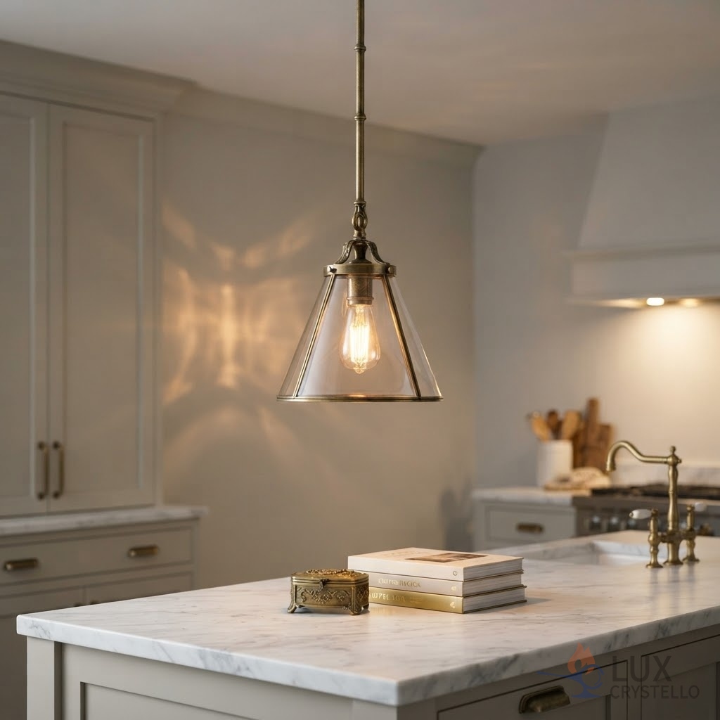 glass brass pendant