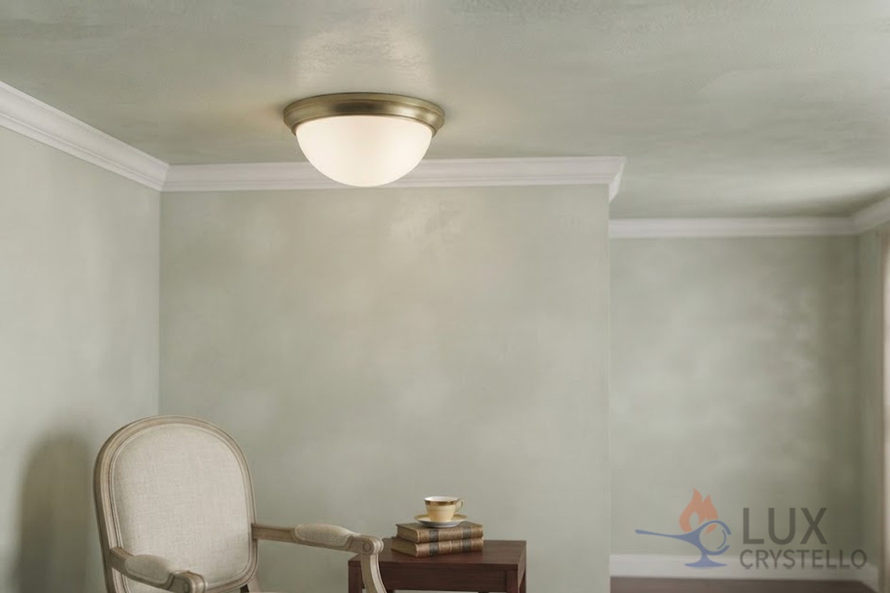 glass semi flush light
