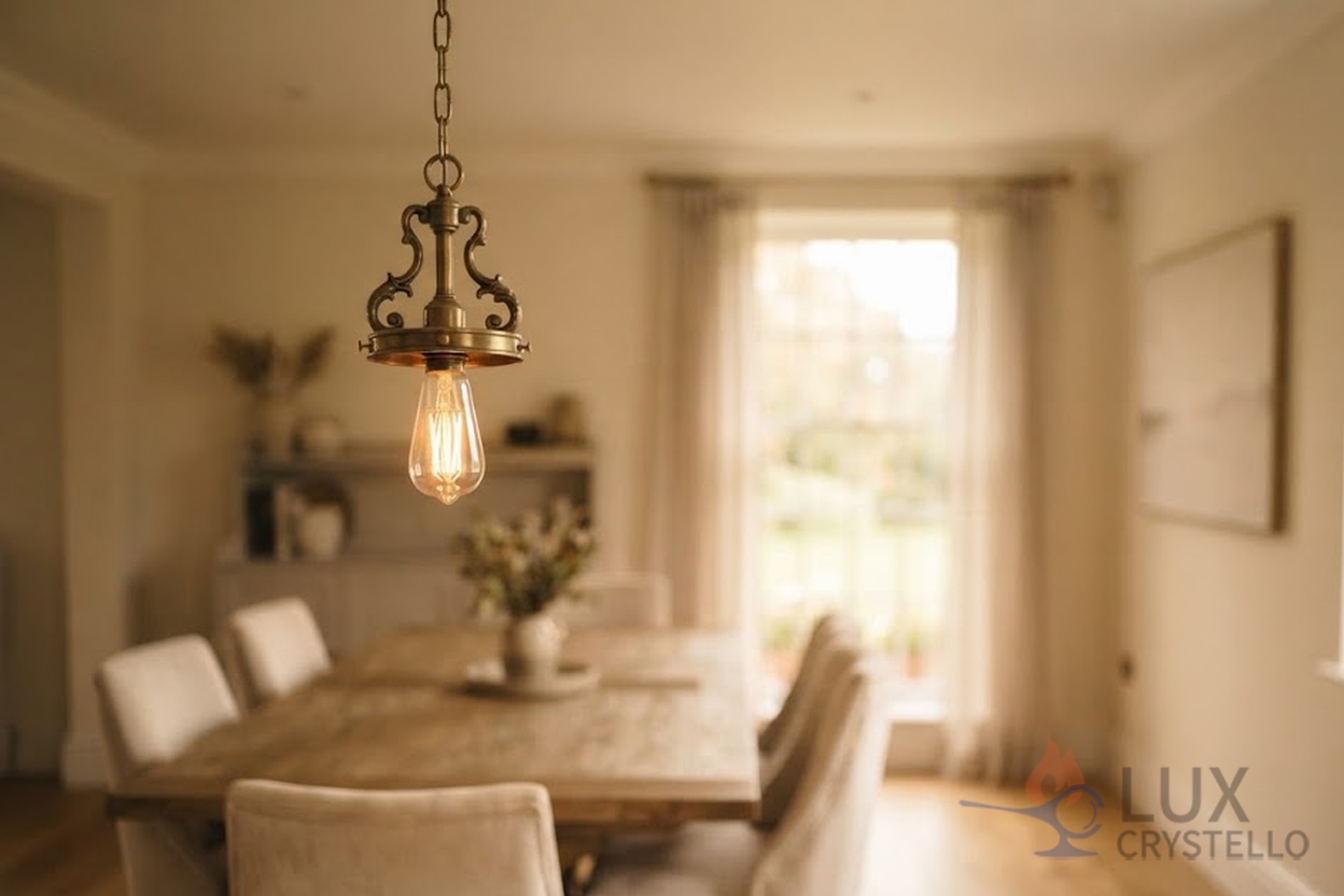 hanging brass ceiling fixture