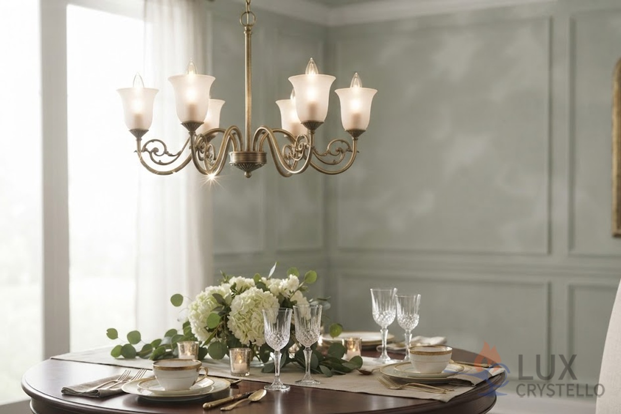 hanging brass chandelier