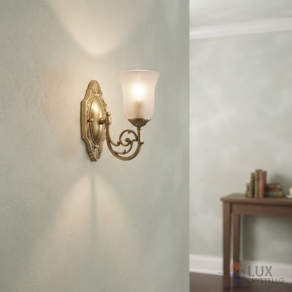 light french brass and glass wall light