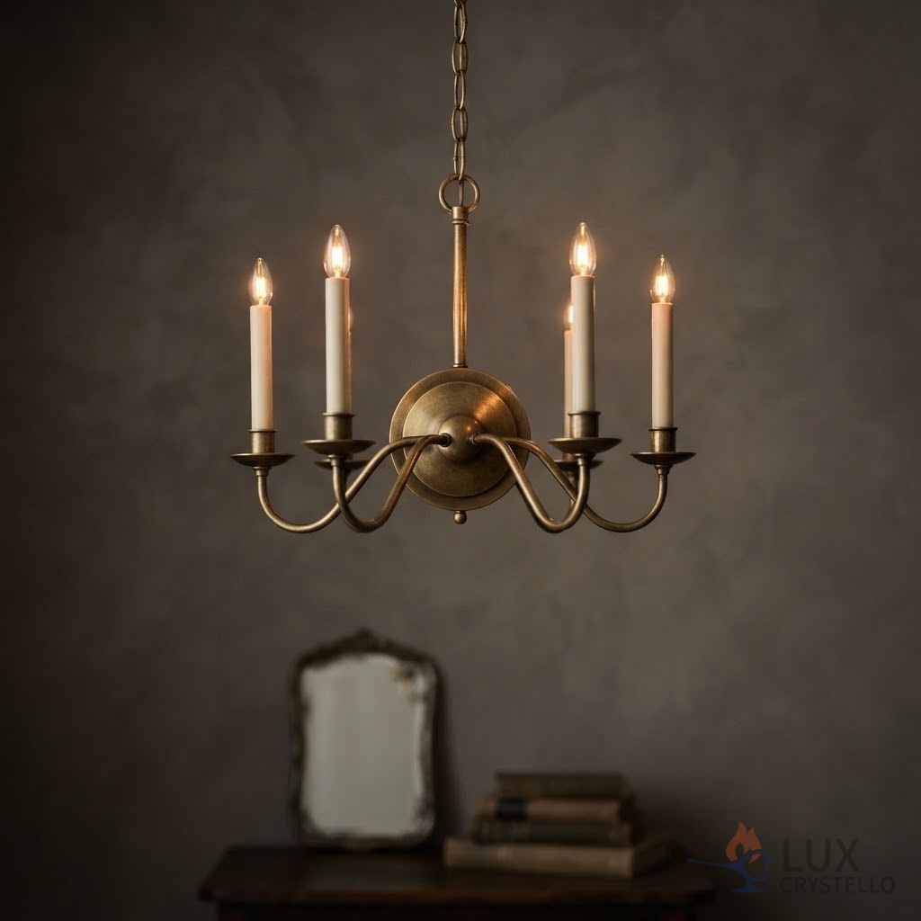light french brass candle-style lamp