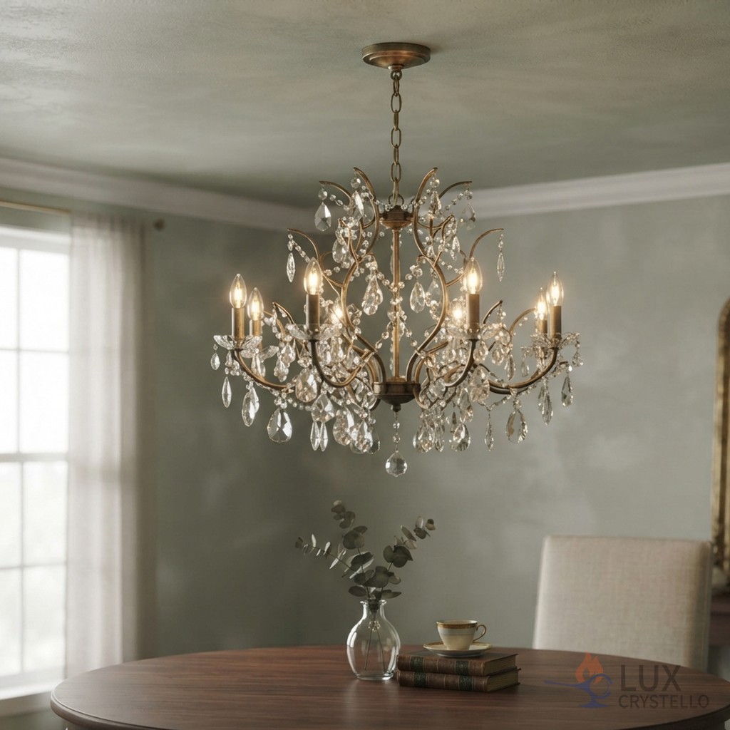 light french brass crystal chandelier