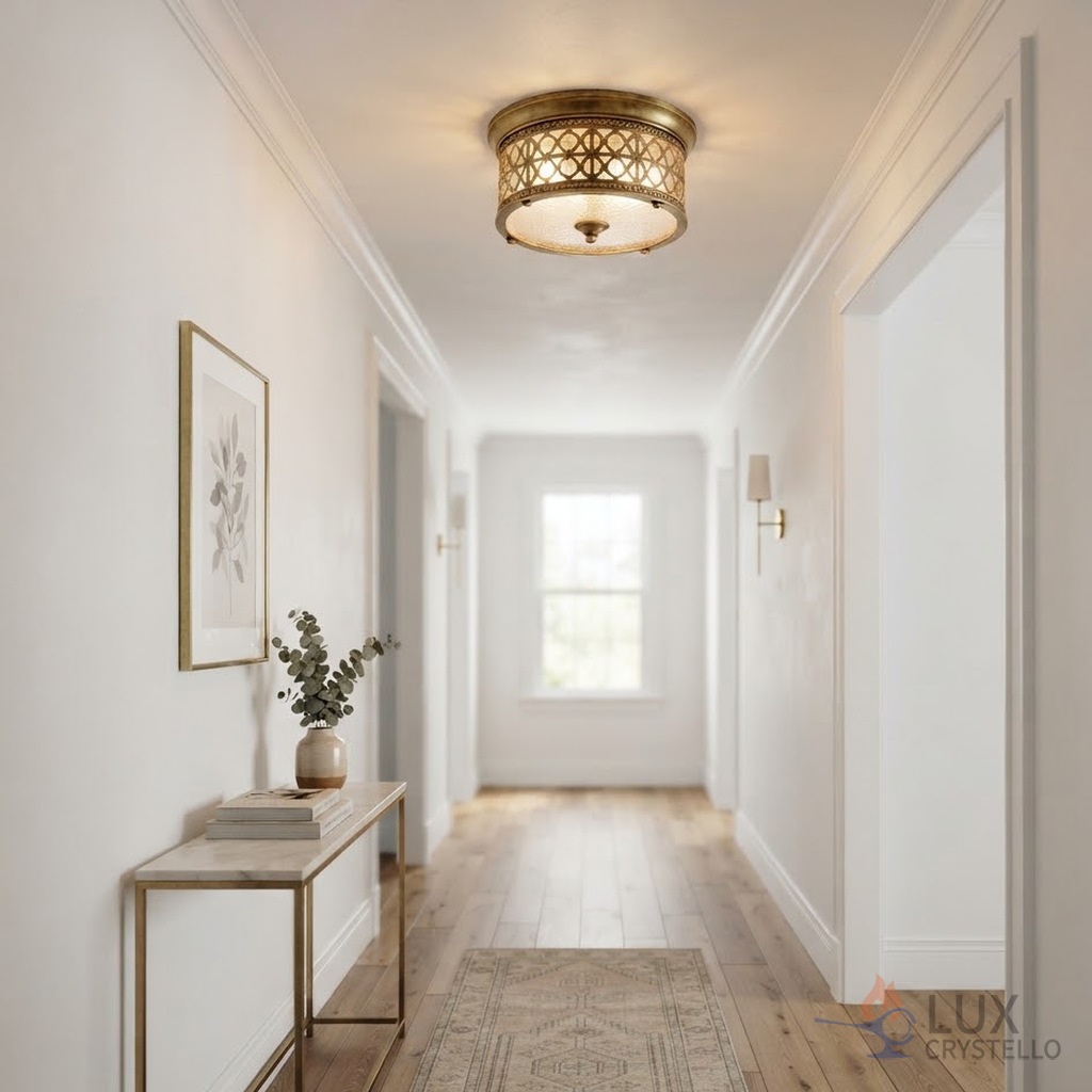 light french brass flush mount ceiling light