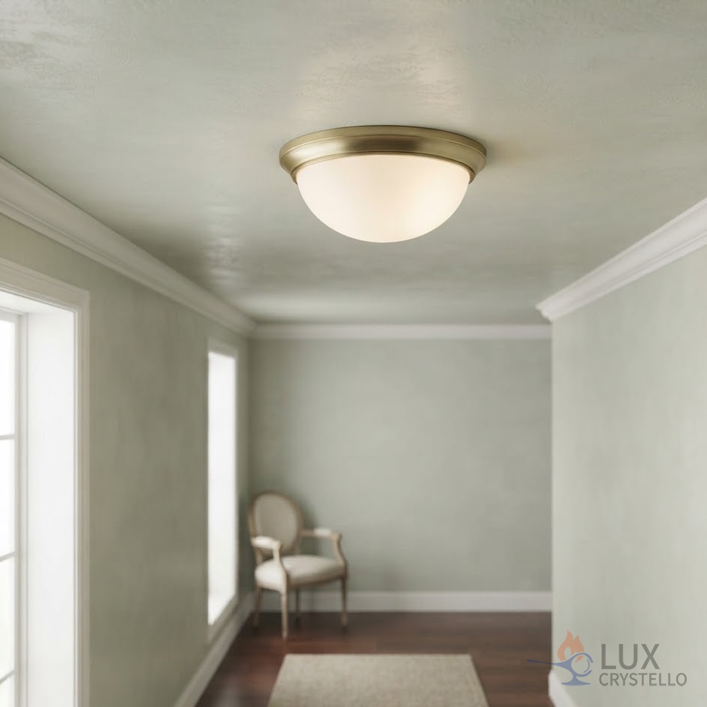 light french brass glass ceiling light