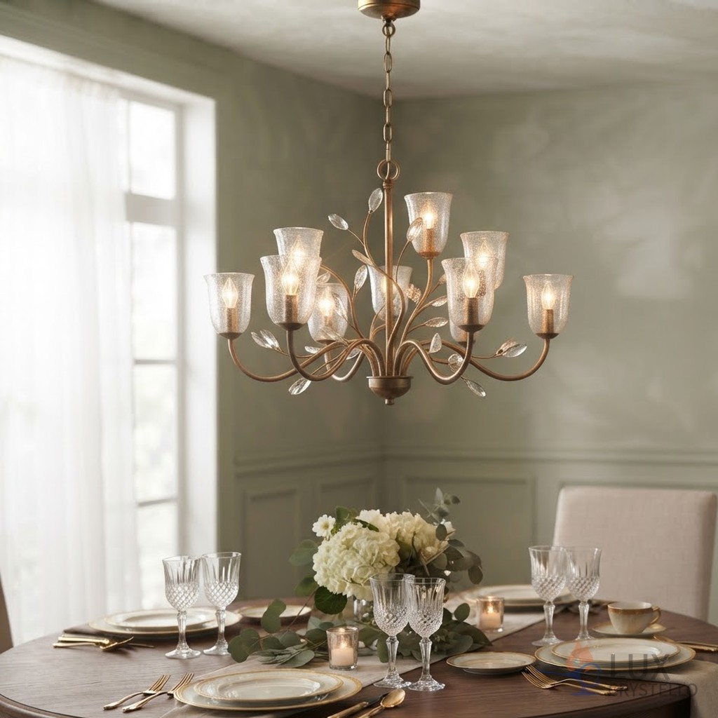 light french brass glass chandelier