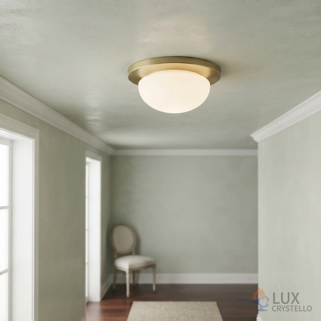 light french modern brass flush mount light