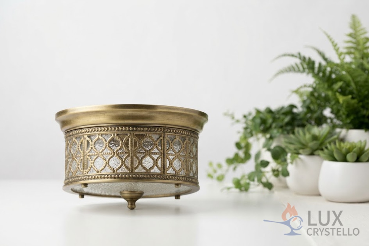 low profile brass ceiling fixture