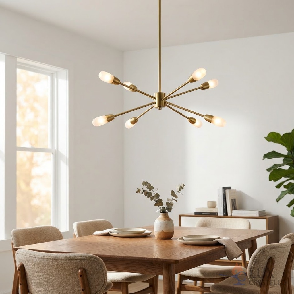 modern brass chandelier